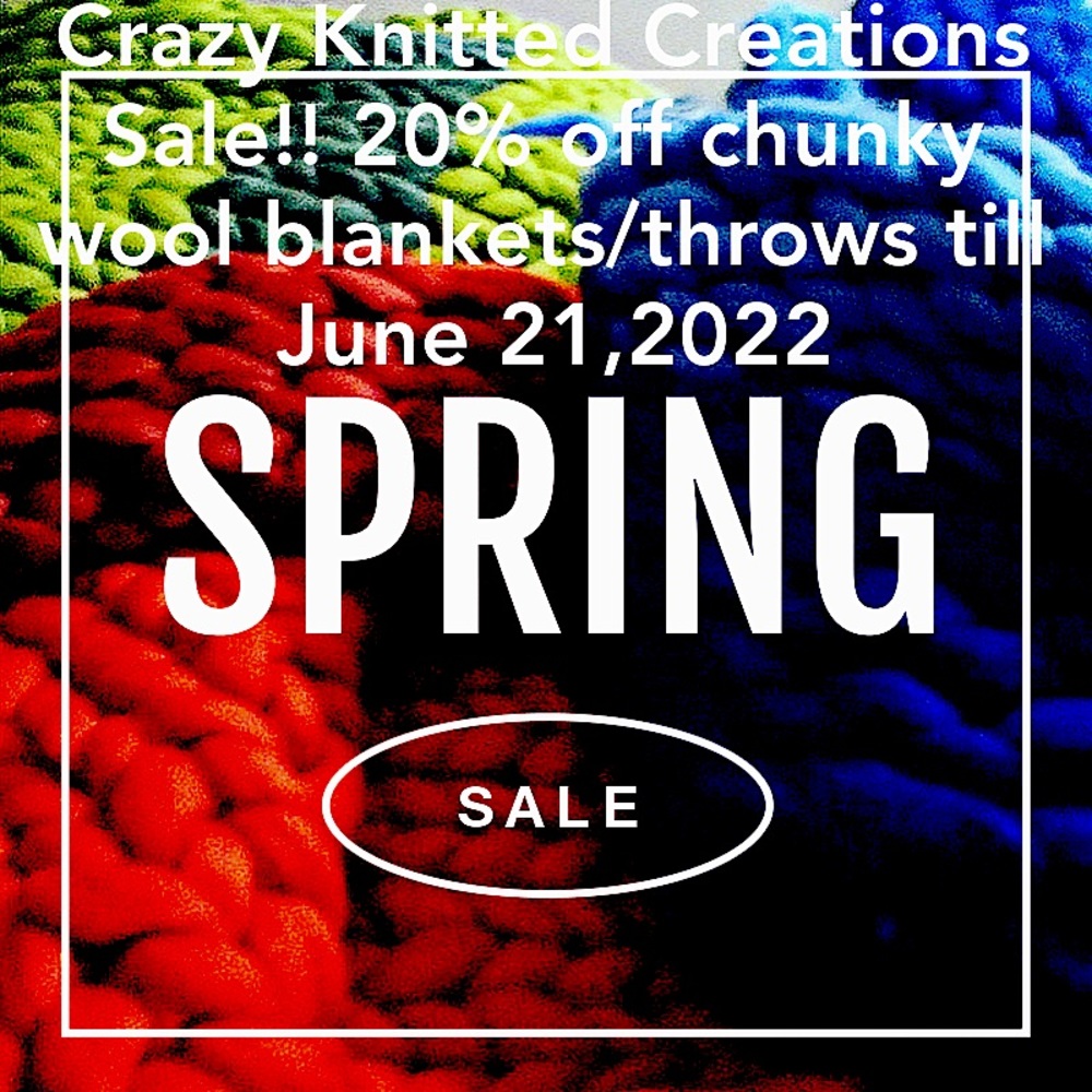 Sale on chunky knit wool blankets till June 21, 2022!!